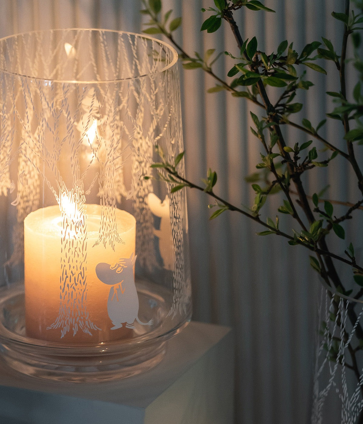 Moomin Candle Lantern Vase In the Forest 20cm – product photo