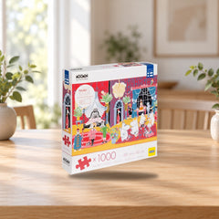 Moomin Puzzle 1000 Pieces Hotel Riviera – product photo on a table