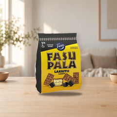 Fazer Fasupala Lakritsi Waffle Wafer Bites 199 g – product photo on a table