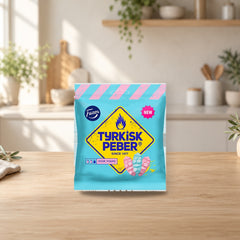 Fazer Tyrkisk Peber Hot & Sour Vaahto (Sour Foam) 150 g – product photo on a table