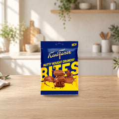 Karl Fazer Nutty Nougat Crunchy Bites 94 g Bag – product photo on a table
