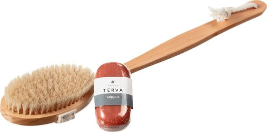 Emendo 100g tar soap and sauna brush - Soposopo