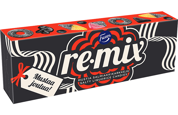 Fazer Remix Black Christmas Candy Box 430g | Assorted Salmiac Licorice
