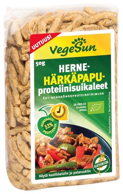 VegeSun 50 g Pea and Fava Bean Protein Strips - Soposopo