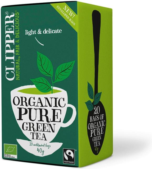 Clipper Organic Green Tea 20 bags Tea 1 Box of 40g 1.4oz - Soposopo