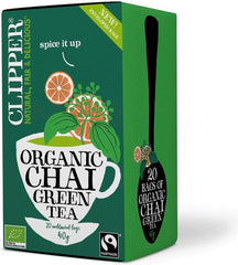 Clipper Organic and Fair Trade Green Chai 20 bags Tea 1 Box of 40g 1.4oz - Soposopo