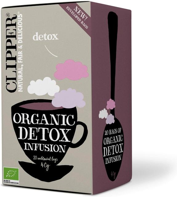 Clipper Detox Organic Herbal Infusion with Hibiscus Nettle and Licorice 20 bags Tea 1 Box of 40g 1.4oz - Soposopo