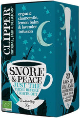 Clipper Snore & Peace Organic Herbal Infusion with Chamomile Lemon Balm and Lavender Tea 1 Box of 30g 1.1oz - Soposopo