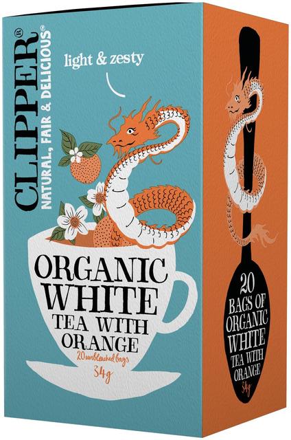 Clipper Organic White with Orange Flavor 20 bags Tea 1 Box of 34g 1.2oz - Soposopo