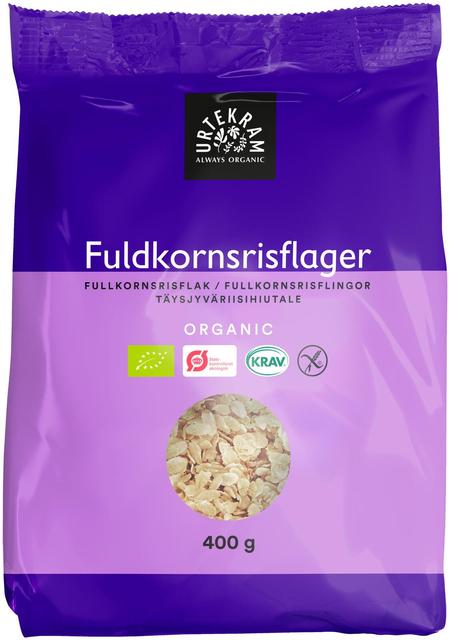 URTEKRAM Organic Whole-Grain Rice Flakes Gluten-Free 400 g - Soposopo