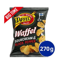 Taffel Waffel Sour Cream & Black Pepper Chips 270g
