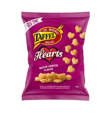 Taffel Hearts Corn Chips 200g - Nacho & Cheese Flavor - Soposopo