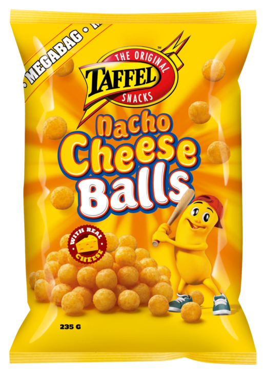 Taffel Nacho Cheese Balls flavored cheese Snacks 1 Pack of 235g 8.3oz - Soposopo