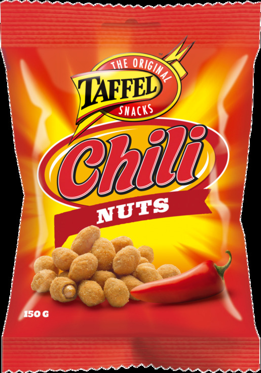 Taffel Chili Nuts coate peanuts 1 Pack of 150g 5.3oz - Soposopo