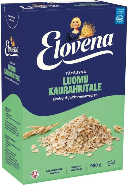 Elovena organic whole grain oat Flakes 1 Box of 900g 31.7 oz - Soposopo