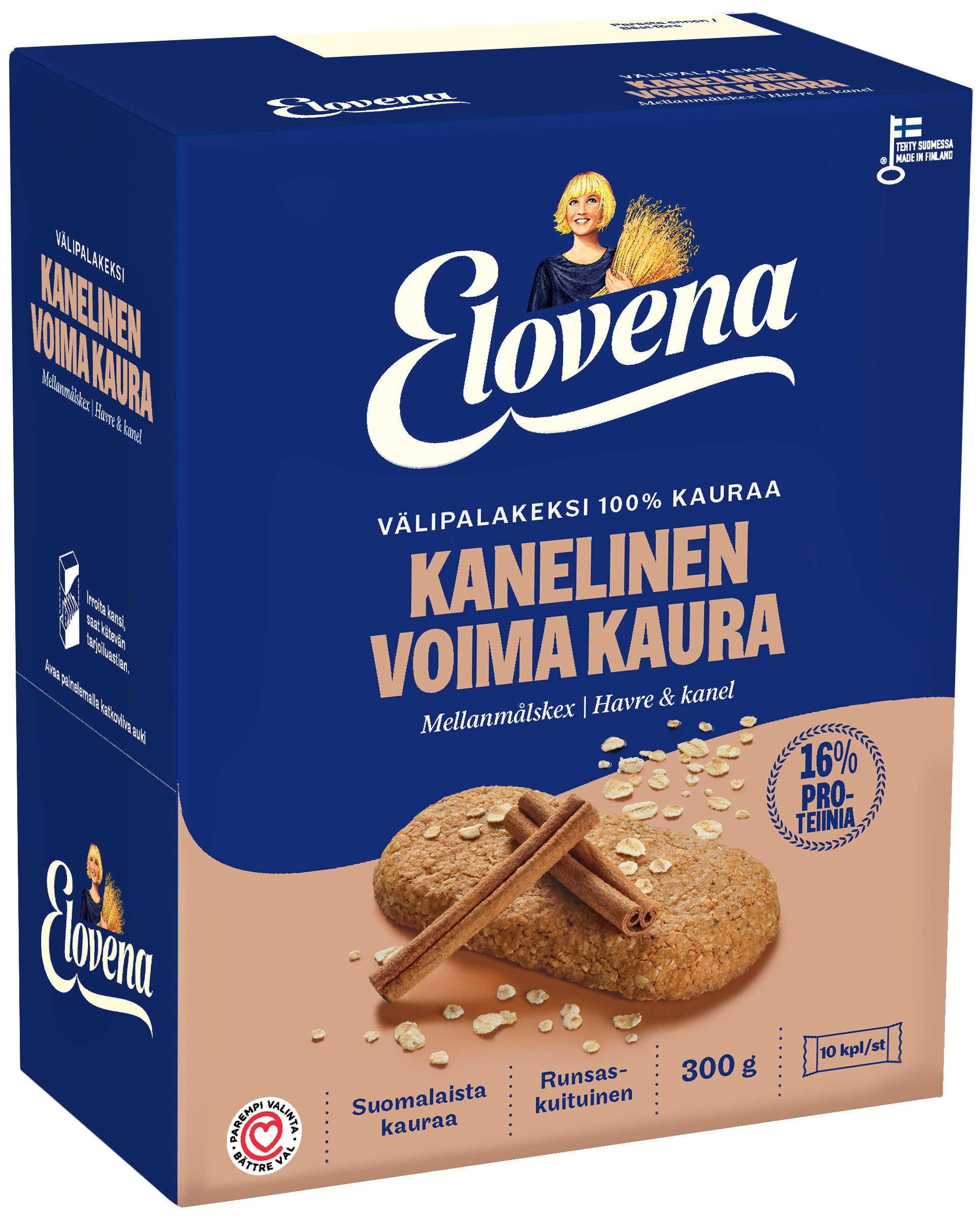 Elovena power oat snack 100% oat Cookie 1 Box of 300g 10.6 oz - Soposopo