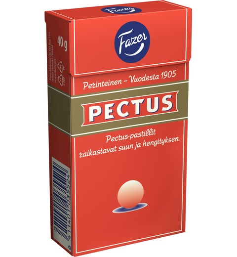 Fazer Pectus Original Pastilles 1 Box of 40g 6.3oz - Soposopo