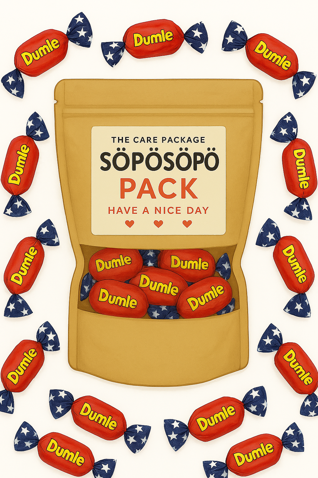 SÖPÖSÖPÖ Scandinavian Treat Pack – Dumle Original Toffee – 150g Nordic Candy Bag – Soft Toffee Covered in Milk Chocolate – Joyful Finnish Classic soposopo pack