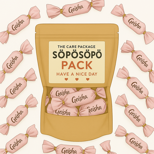 SÖPÖSÖPÖ Scandinavian Treat Pack – Geisha Milk Chocolate with Hazelnut Nougat – 150g Nordic Candy Bag – Smooth & Nutty soposopo pack