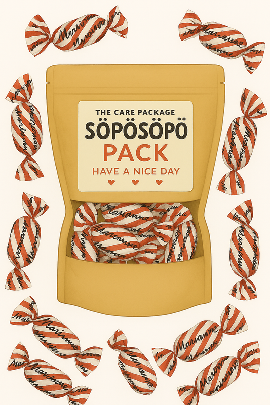 SÖPÖSÖPÖ Scandinavian Treat Pack – Marianne Peppermint Candies with Chocolate Filling – 150g Nordic Candy Bag – Crunchy Mint Shell & Dark Chocolate Center soposopo pack