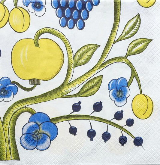Havi-Kuovi Tissue Napkin Garden Blue-Yellow 24cm 20pcs - Soposopo