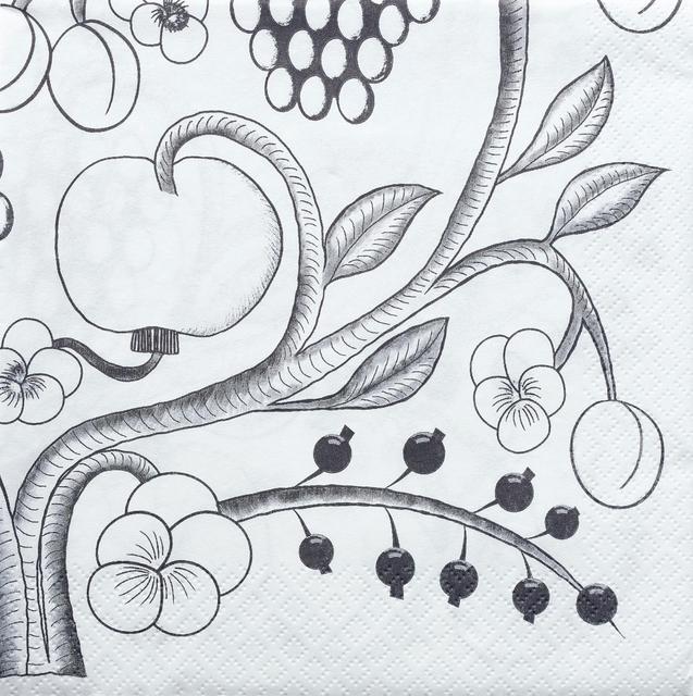 Havi-Kuovi Tissue Napkin Garden Black-White 24cm 20pcs - Soposopo