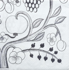 Havi-Kuovi Tissue Napkin Garden Black-White 33cm 20pcs - Soposopo