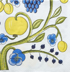 Havi-Kuovi Airlaid Napkin Garden Blue-Yellow 40cm 15pcs - Soposopo