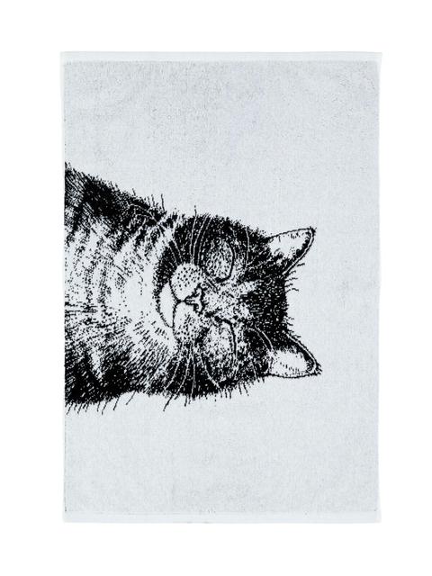 Finlayson Hand Towel Selviytyjät Cat 50x70 cm Black/White - Soposopo