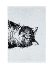 Finlayson Hand Towel Selviytyjät Cat 50x70 cm Black/White - Soposopo