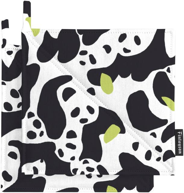 Pot holder Sukukokous 22x22 cm 2 pcs black/white - Soposopo