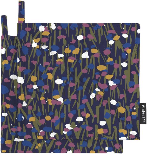 Pot holder Sievä 22x22 cm 2 pcs blue/plum - Soposopo