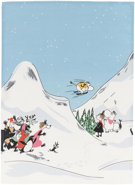 Moomin Arabia Kitchen Towel 50x70, Ski Jumping - Soposopo