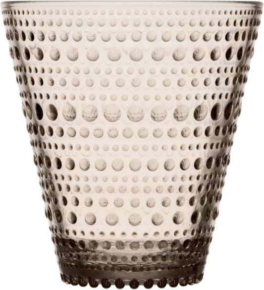Iittala Kastehelmi Drinking Glass 30cl set of 2 linen - Soposopo
