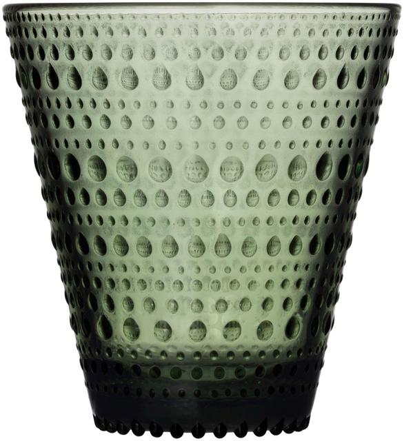 Iittala Kastehelmi Drinking Glass 30cl forest green set of 2 - Soposopo
