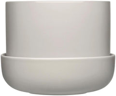 Iittala Nappula Plant Pot and Saucer S 170x130mm light grey - Soposopo