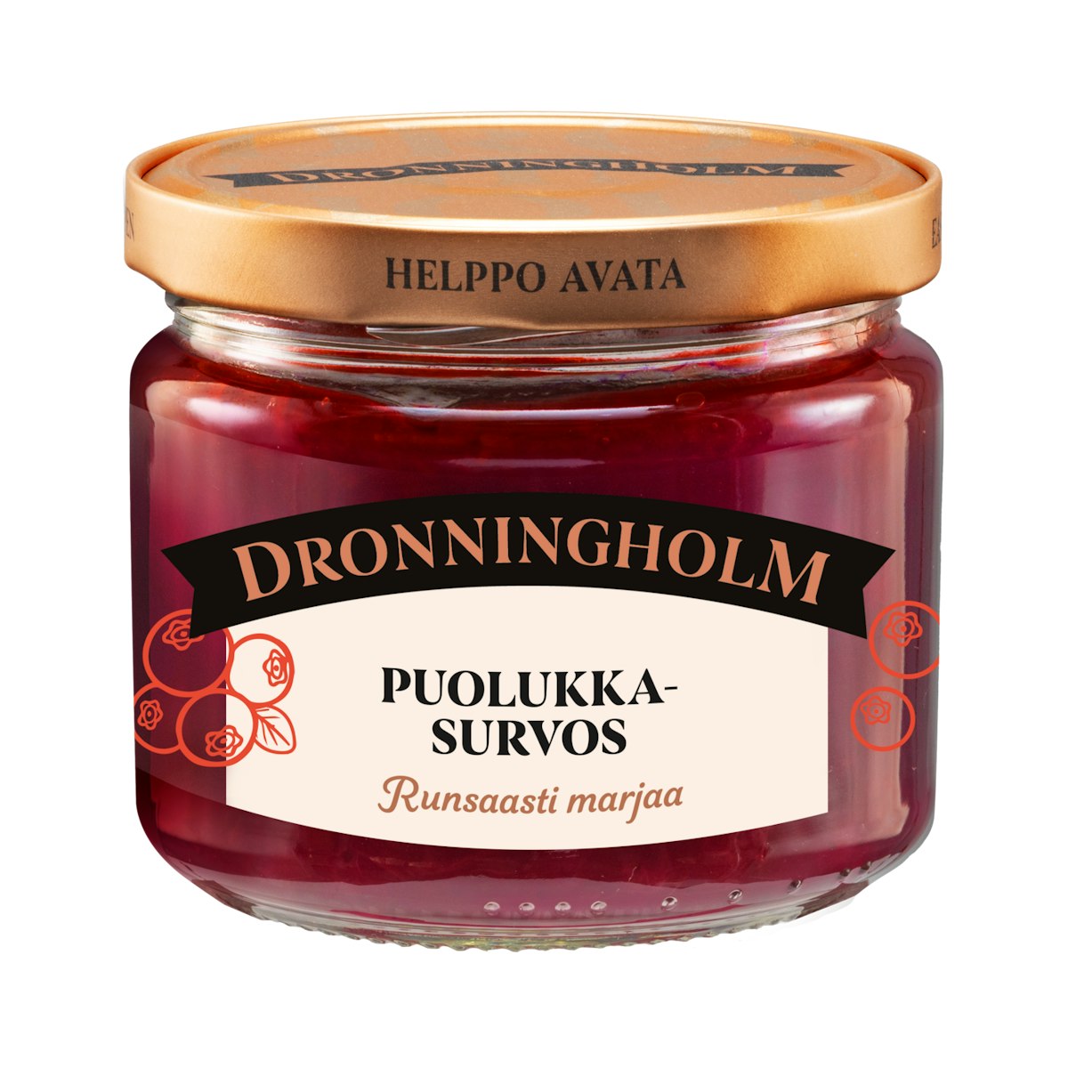 Dronningholm Lingonberry Jam 280g (Puolukkasurvos)