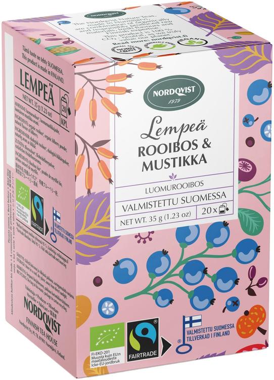 Nordqvist Lempeä Rooibos & Blueberry Organic & Fair Trade Tea 1 Pack of 35g 1.2oz - Soposopo