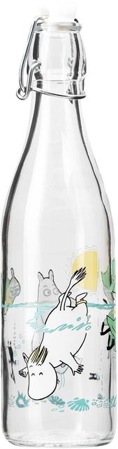 Muurla Glass Bottle Moomin Hustle and Bustle in the Water 0.5 l - Soposopo