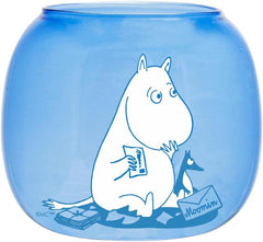 Muurla Candle Lantern Moomin Moominpappa Blue 9.5 cm - Soposopo