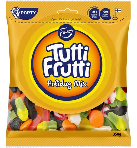 Fazer Tutti Frutti Holiday Mix Jumbo Gummy 1 Pack of 220g 7.8oz - Soposopo
