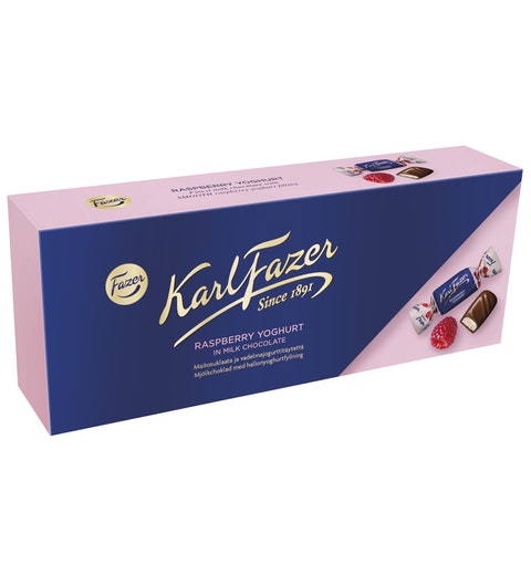 Fazer Karl Fazer Raspberry yoghurt Chocolate 1 Box of 270g 6.3oz - Soposopo