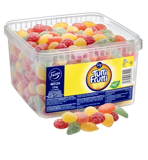Fazer Tutti Frutti Sour looseweight Gummy 1 Box of 2kg 6.3oz - Soposopo