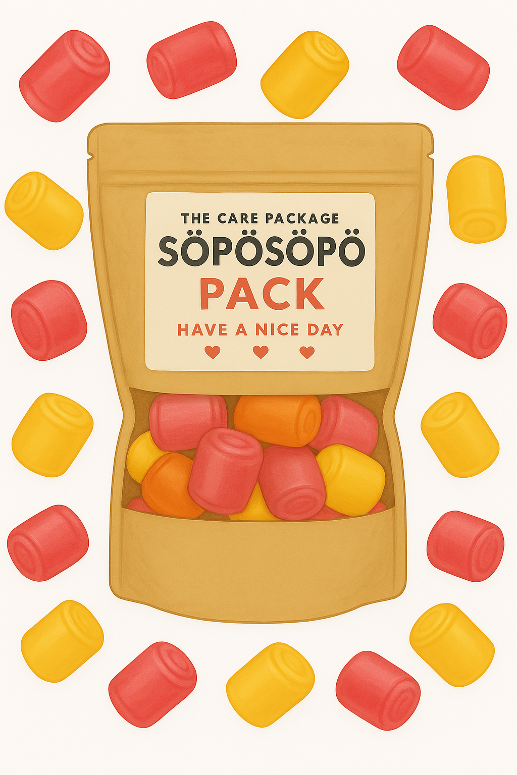 SÖPÖSÖPÖ Scandinavian Treat Pack – Remix Soda Cans Gummies – 150g Nordic Candy Bag – Orange Soda & Energy Drink Flavors – Vegan, Palm Oil Free, Fizzy Fun soposopo pack