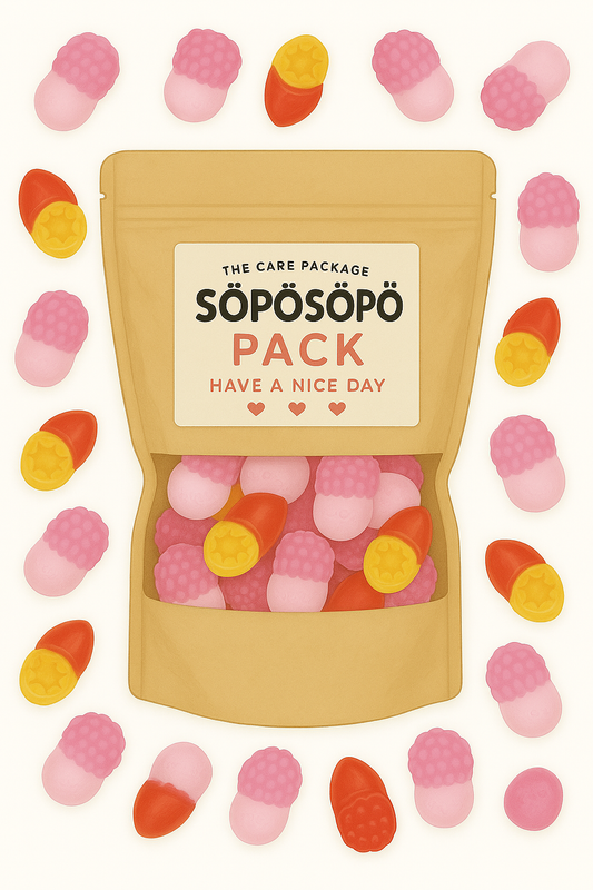 SÖPÖSÖPÖ Scandinavian Treat Pack – Tutti Frutti Passion Tropical Gummies – 150g Nordic Candy Bag – Vegan, Palm Oil Free – Made with Natural Colors & Flavors soposopo pack