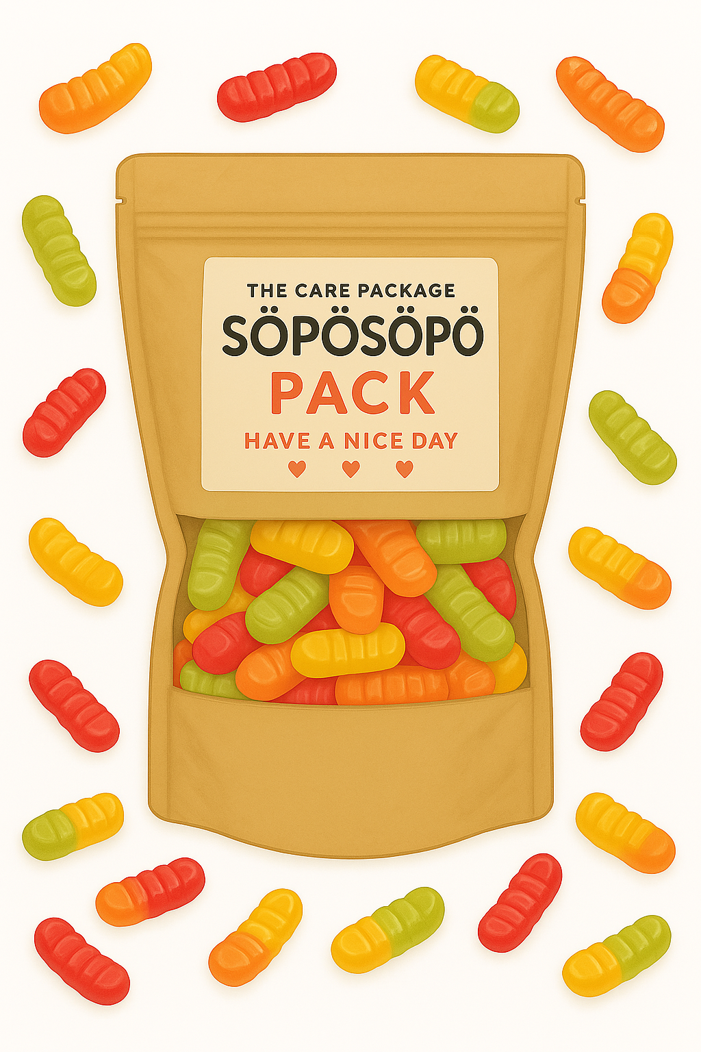 SÖPÖSÖPÖ Scandinavian Treat Pack – Ässä Ruuvit Fruit Gummies – 150g Nordic Candy Bag – Peach, Banana, Grapefruit & Raspberry – Fun Shapes, Vegan soposopo pack soposopo pack