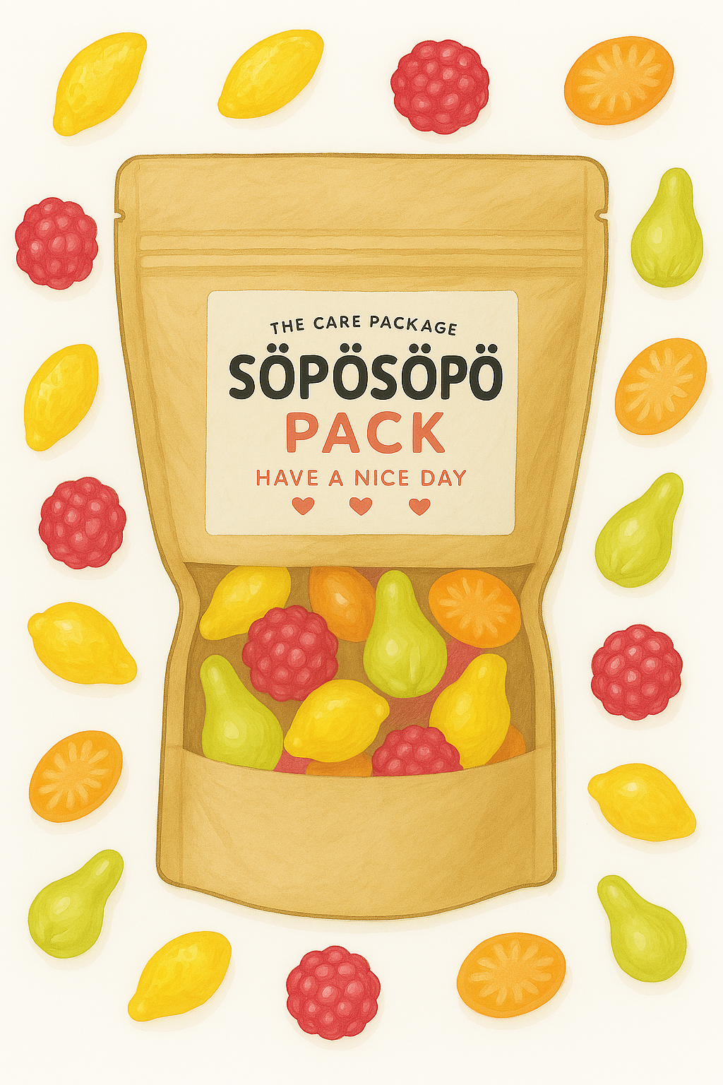 SÖPÖSÖPÖ Scandinavian Treat Pack – Tutti Frutti Original Gummies – 150g Nordic Candy Bag – Fruity, Vegan, Palm Oil Free – Natural Colors & Flavors soposopo pack