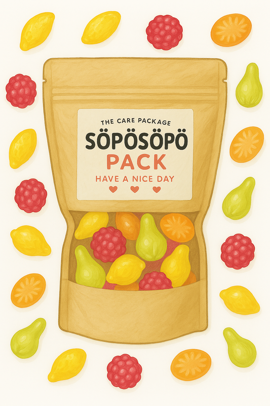 SÖPÖSÖPÖ Scandinavian Treat Pack – Tutti Frutti Original Gummies – 150g Nordic Candy Bag – Fruity – Natural Colors & Flavors soposopo pack