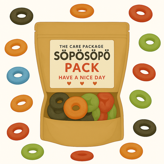 SÖPÖSÖPÖ Scandinavian Treat Pack – Tyrkisk Peber Hot Rings – 150g Nordic Candy Bag – Sour, Salty & Spicy Licorice Mix – Vegan, Palm Oil Free, Nordic Heat soposopo pack