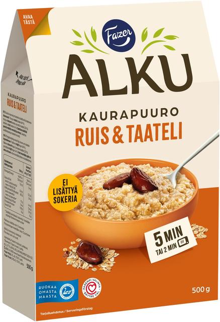 Fazer Alku Rye & Date Oat Porridge 500 g - Soposopo